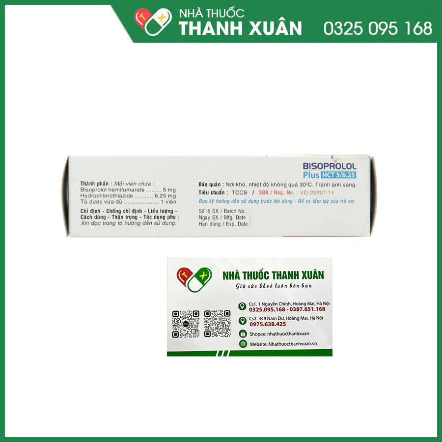 Bisoprolol Plus HCT 5/6.25 thuốc điều trị tăng huyết áp